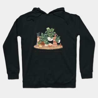 Books and plants illustration Hoodie